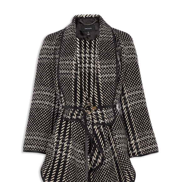 Karen Millen, oversize check wrap coat jacket size US 6, UK 10. - Picture 8 of 8